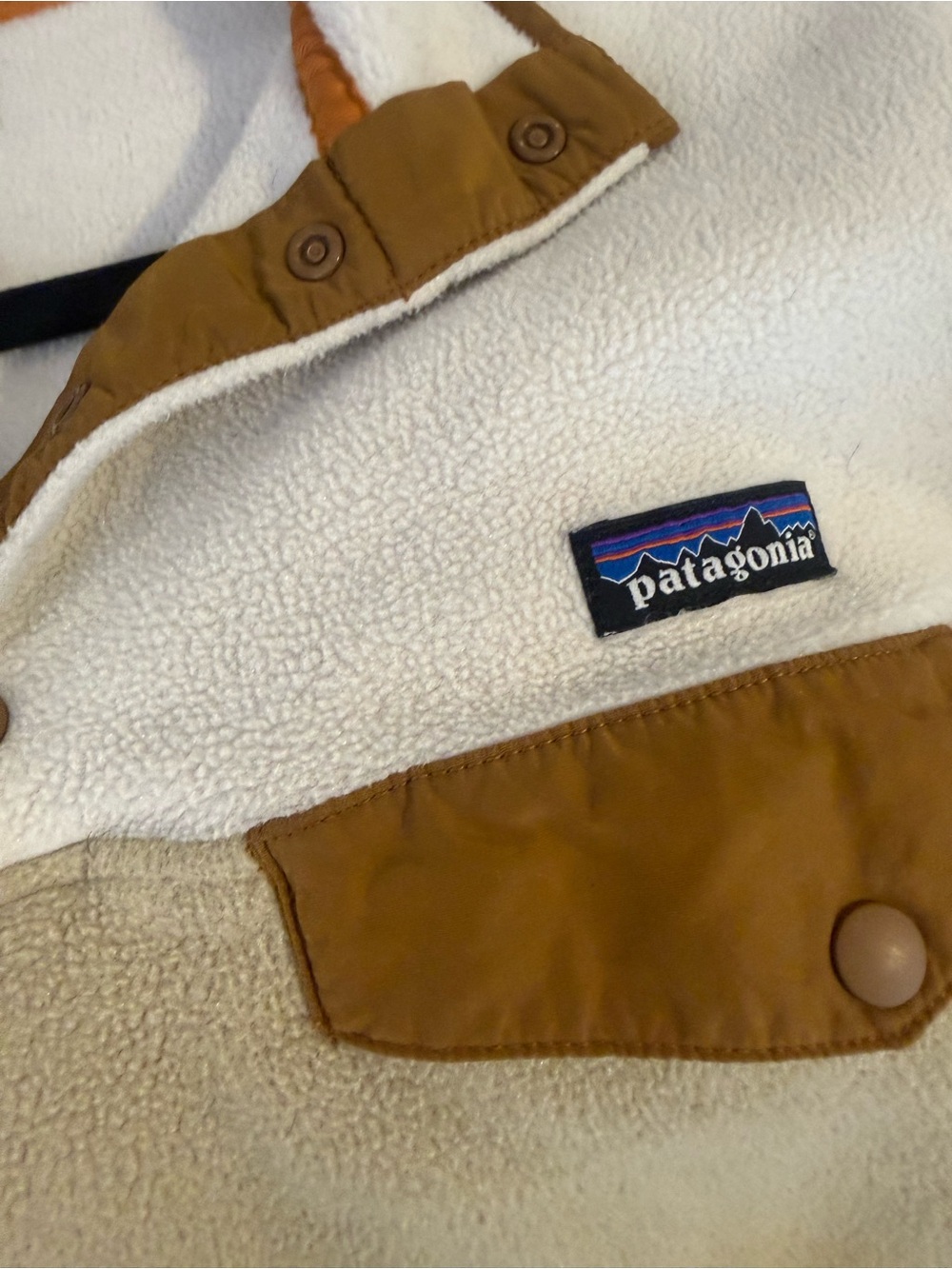 Patagonia Synchilla Fleece Cream Tan Camel Snap-T Colorblack Half Snap Women’s - Picture 5 of 9